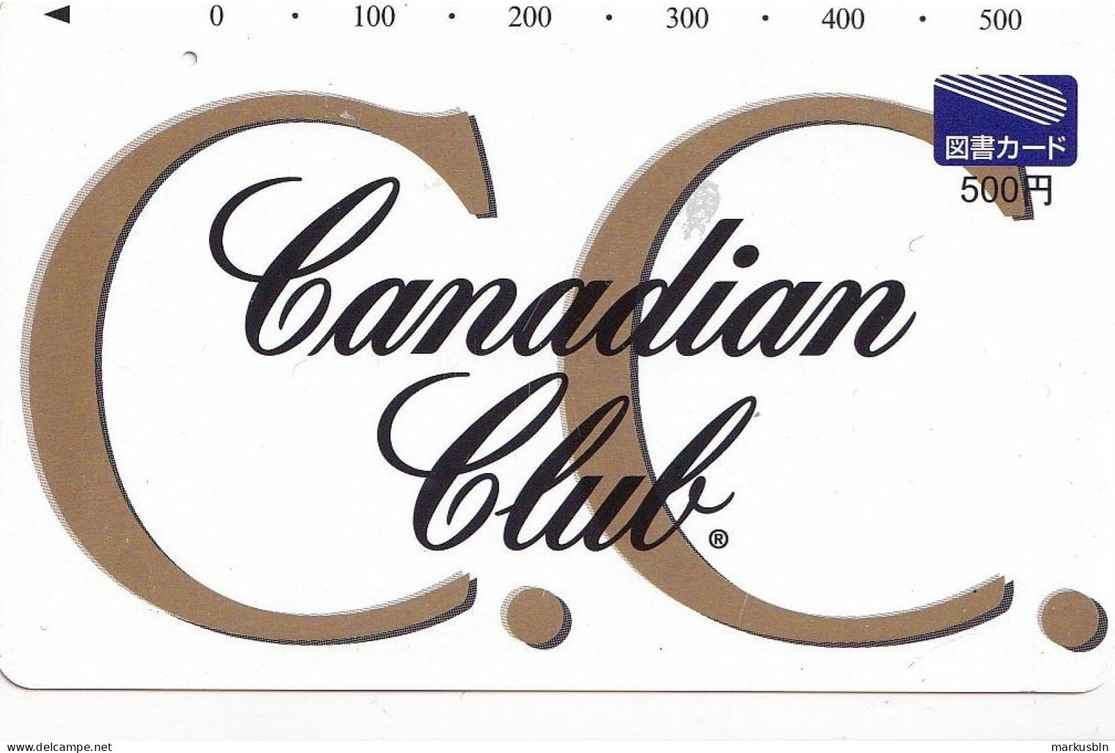 Japan Prepaid Libary Card 500 - Canadian Club Whiskey - Japón