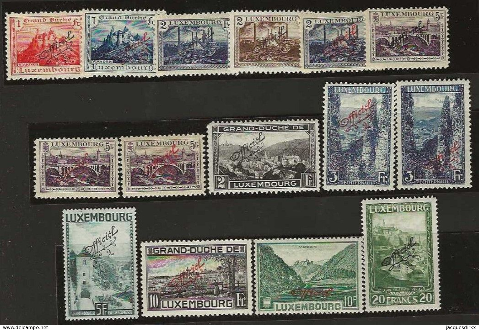 Luxembourg  .  Y&T .   S  15 Timbres   .   * VLH  .    Neuf Avec Gomme Et Trace Légère - Officials