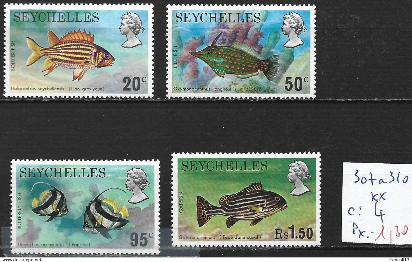 SEYCHELLES 307 à 310 ** Côte 4 € - Seychelles (...-1976)