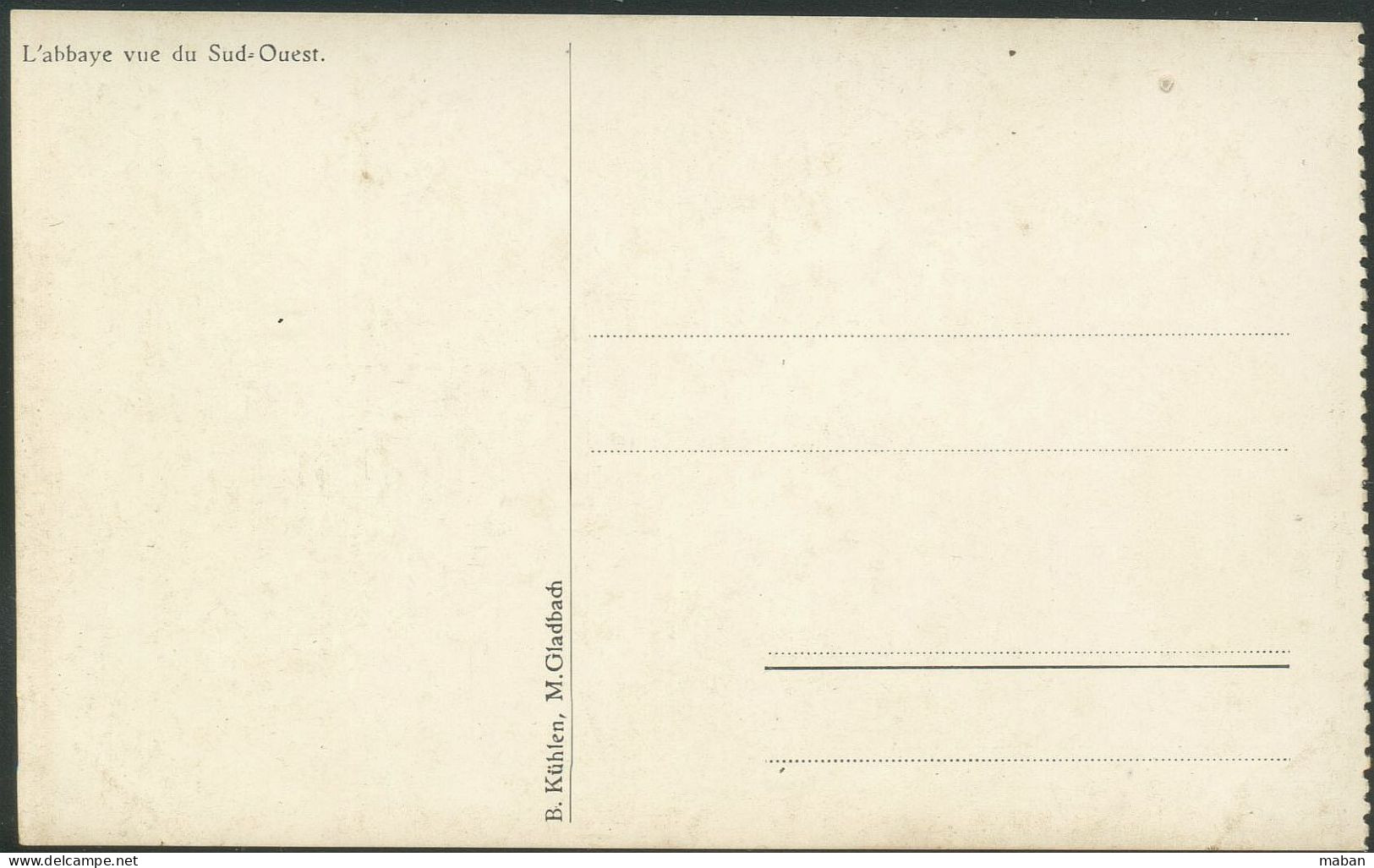 L'Abbaye Vue Du Sud-Ouest - B. Kuhlen M. Gladbach Ca 1915 - Clervaux