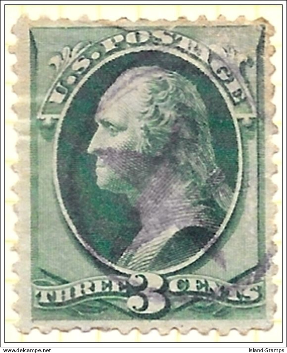 USA 1870 3 Cents Green Used V1 - Usati