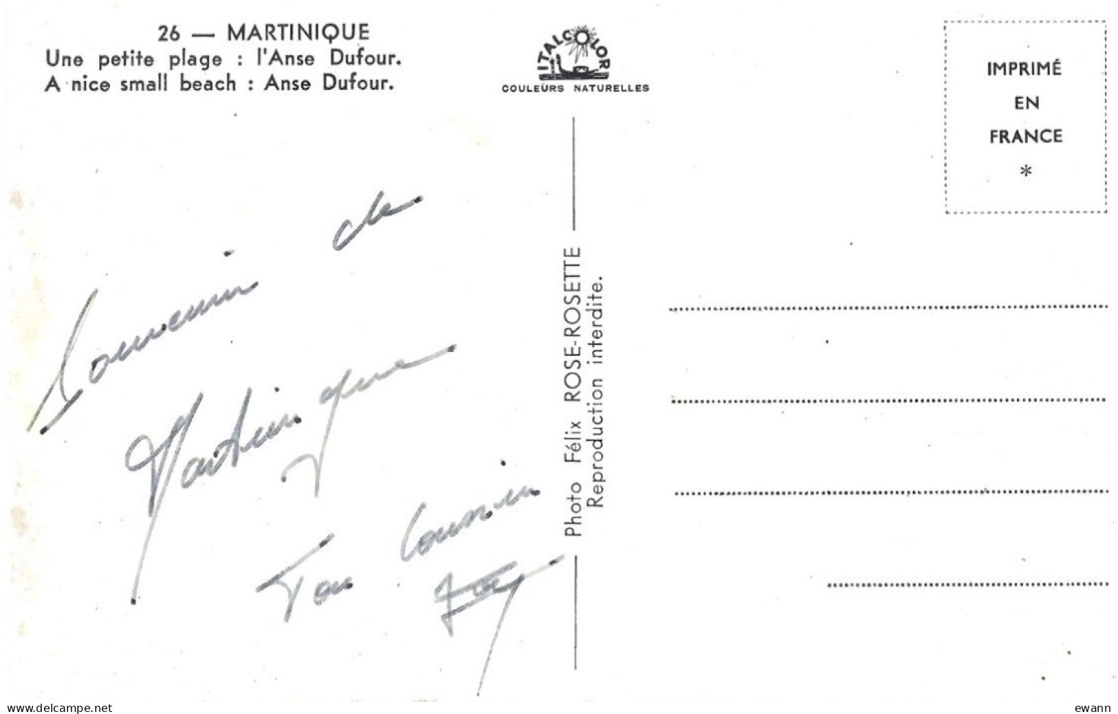 Carte Postale - Martinique - Une Petite Plage : L'Anse Dufour - Andere & Zonder Classificatie