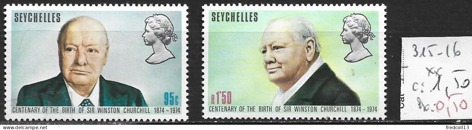 SEYCHELLES 315-16 ** Côte 1.50 € - Seychelles (...-1976)