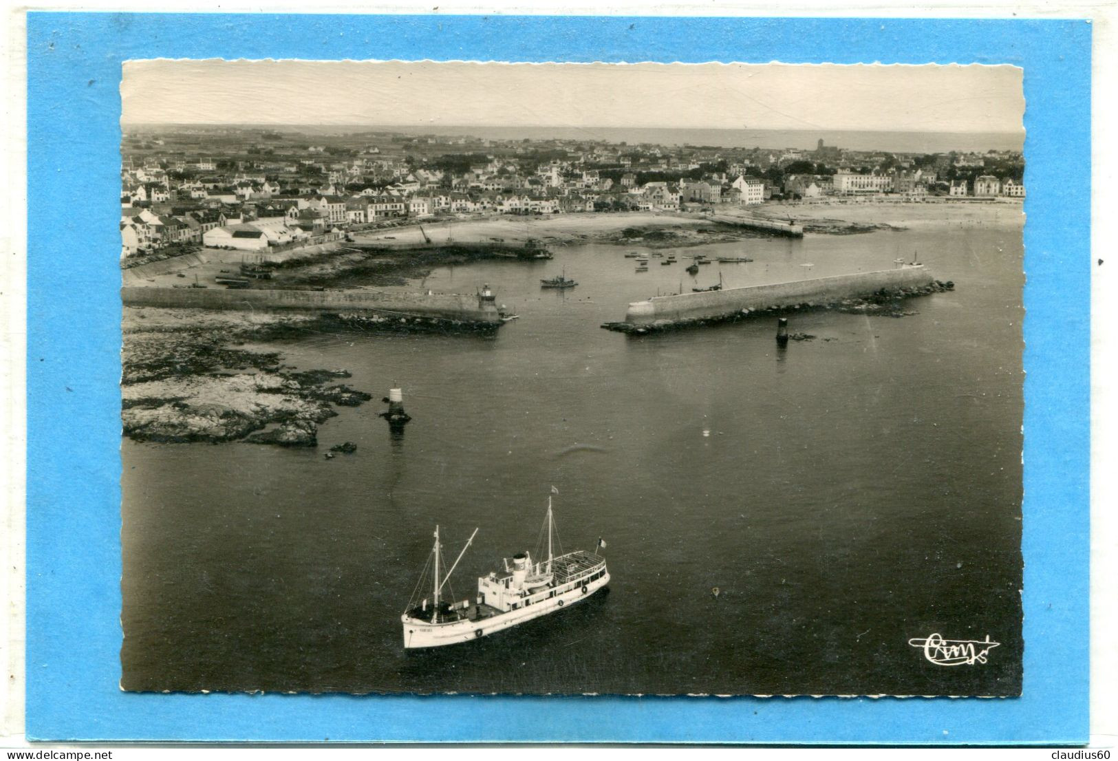 56  .QUIBERON  , Vue Aérienne - Le GUEDEL Et Vue Générale Du Port . Cpsm  10,5 X 15 . - Quiberon