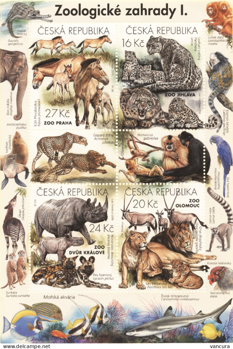 A 894 - 7, A 936 - 9, A 991 - 4, A 1038 - 41 Czechia Nature Protection: Zoological Gardens 2016 -2019 - Andere & Zonder Classificatie