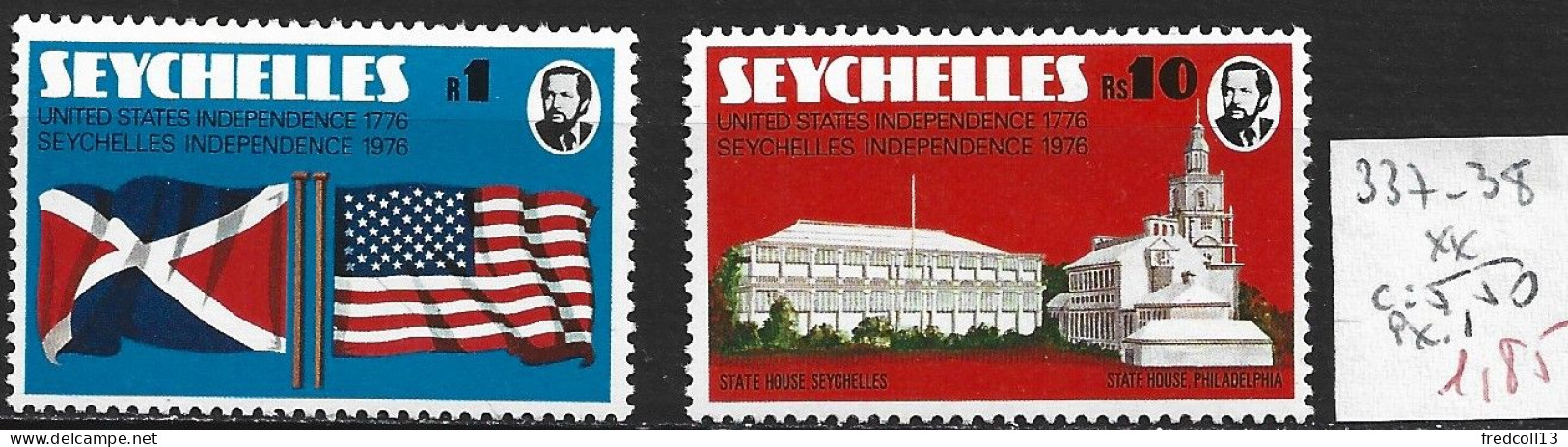 SEYCHELLES 337-38 ** Côte 5.50 € - Seychellen (...-1976)