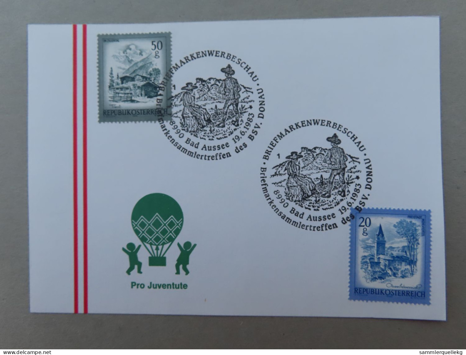 Österreich Pro Juventute - Mit Sonderstempel 19. 6. 1983 Bad Aussee, Briefmarken Werbeschau (Nr.1571) - Autres & Non Classés
