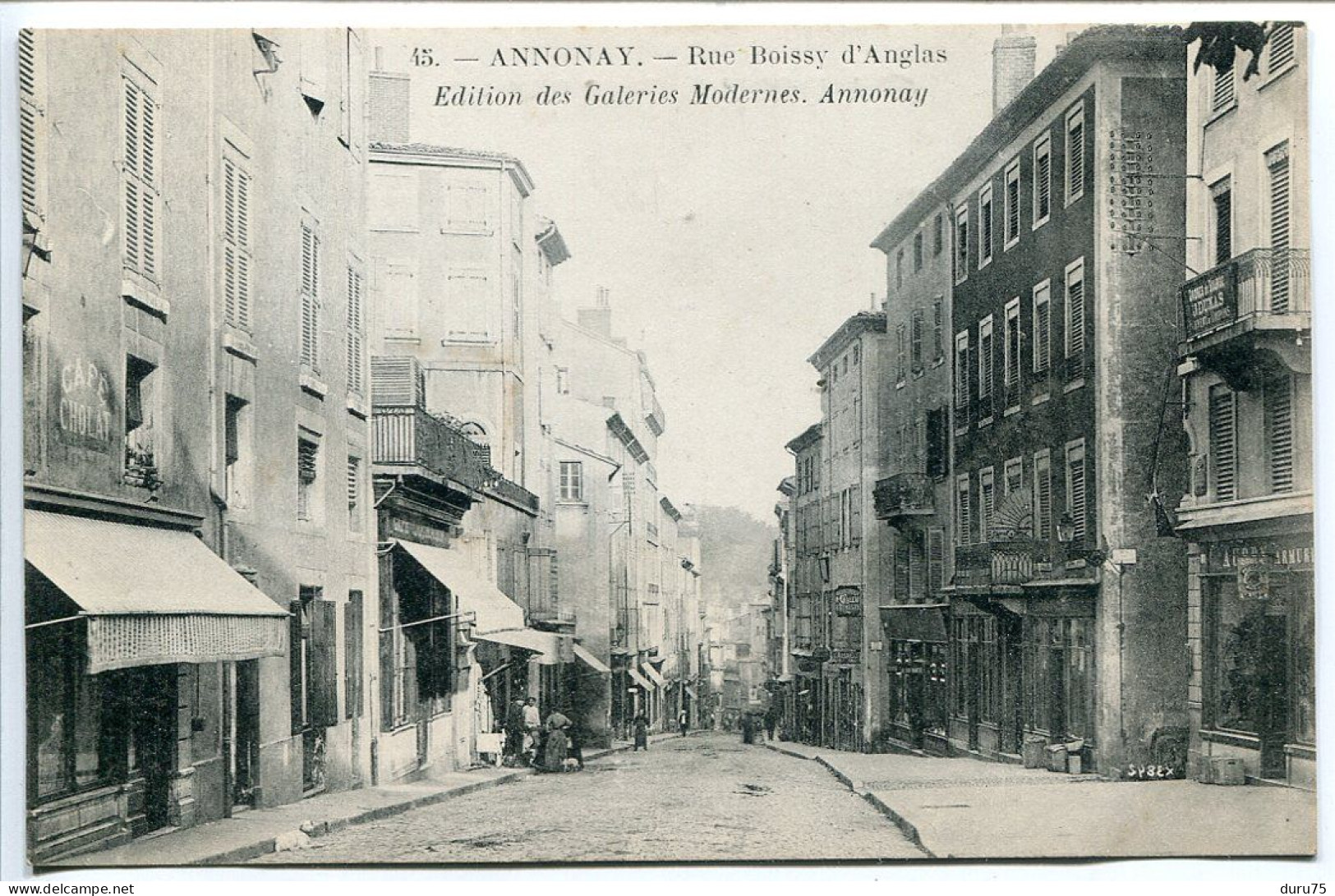 CPA Ecrite En 1912 * ANNONAY Rue Boissy D'Anglas * Edition Des Galeries Modernes à Annonay - Annonay
