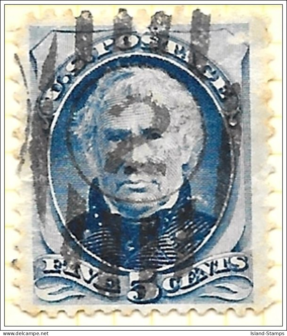 USA 1875 5 Cents Blue Used V1 - Gebraucht