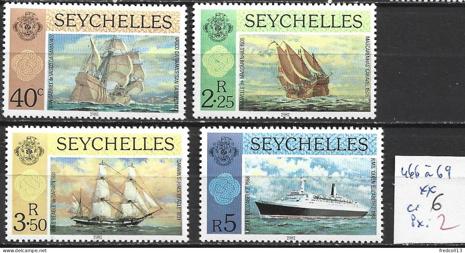 SEYCHELLES 466 à 69 ** Côte 6 € - Seychellen (1976-...)