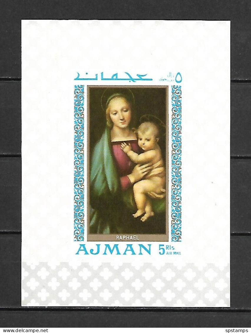 Ajman 1968 Art - Paintings - Madonna IMPERFORATE MS MNH - Ajman