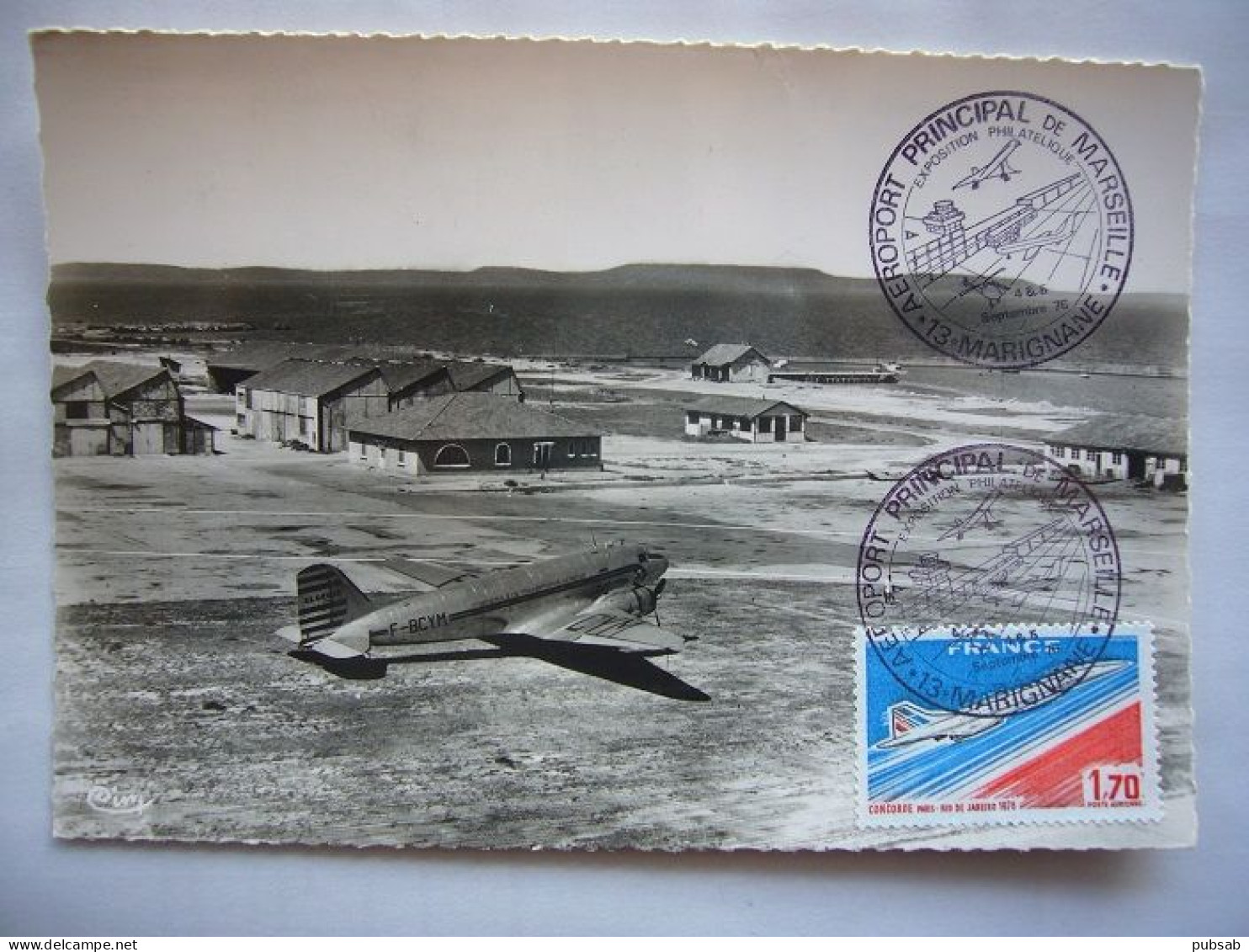 Avion / Airplane / AIR ALGERIE / Douglas DC-3 / Carte Maximum / Seen At Marignane Airport - 1946-....: Era Moderna