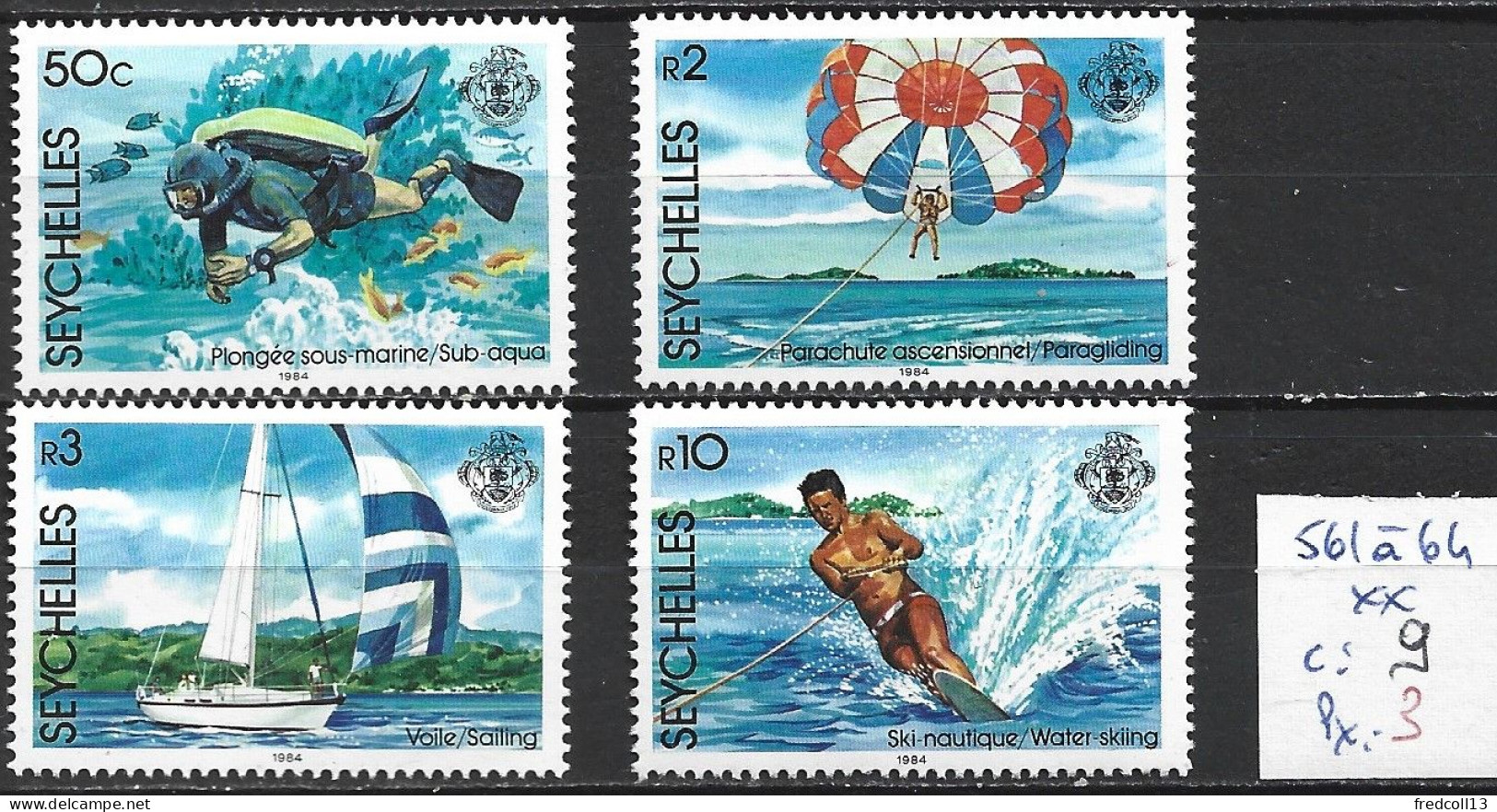 SEYCHELLES 561 à 64 ** Côte 9 € - Seychelles (1976-...)