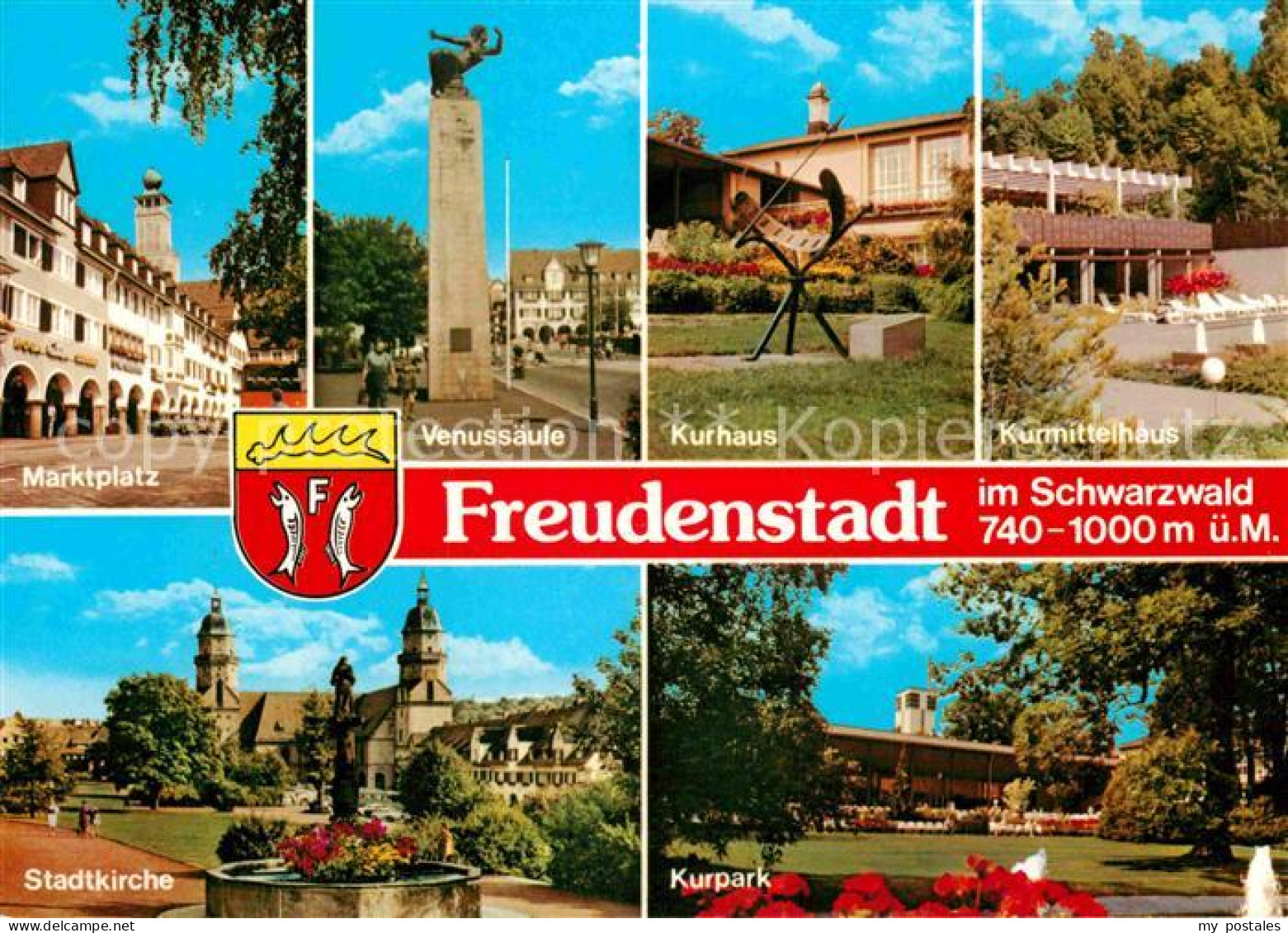 72897009 Freudenstadt Marktplatz Venussaeule Kurhaus Kurmittelhaus Stadtkirche K - Freudenstadt