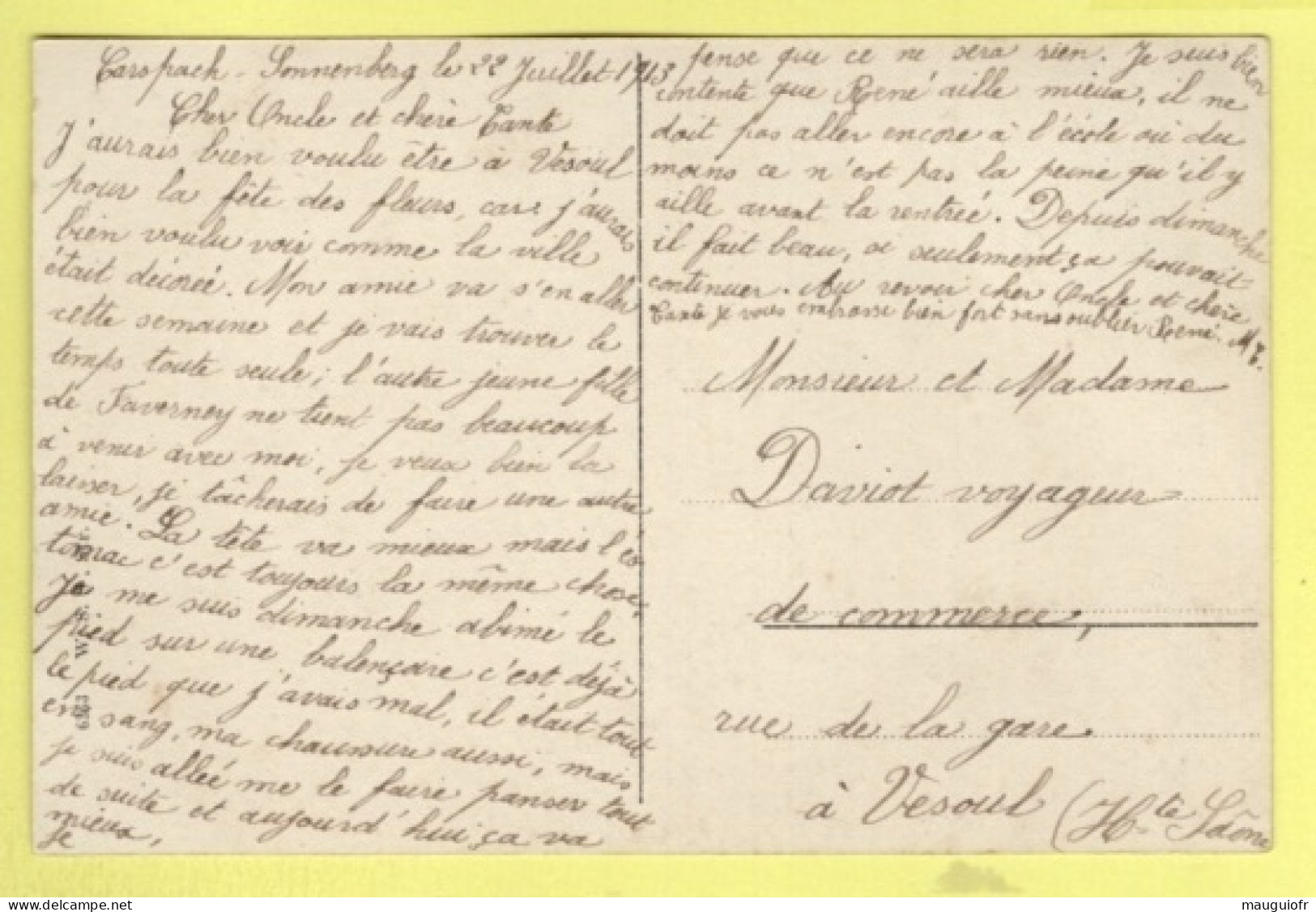 68 HAUT-RHIN / CARSPACH / CHÂTEAU SONNENBERG / POSTE ET MAGASIN / ANIMÉE / 1913 - Andere & Zonder Classificatie