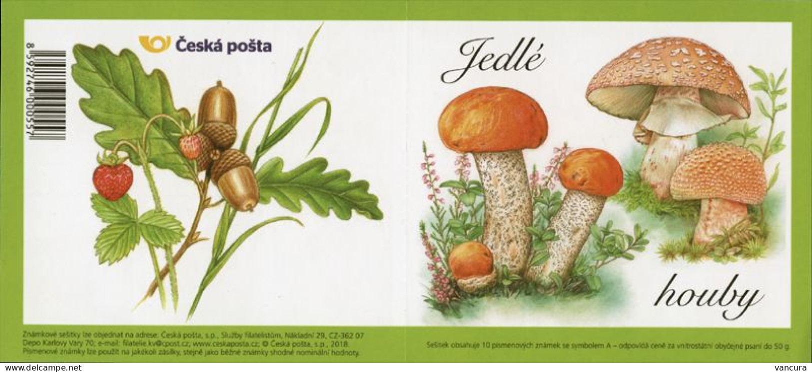Booklet 984 - 985 Czech Republic Edible Mushrooms 2018 - Hongos