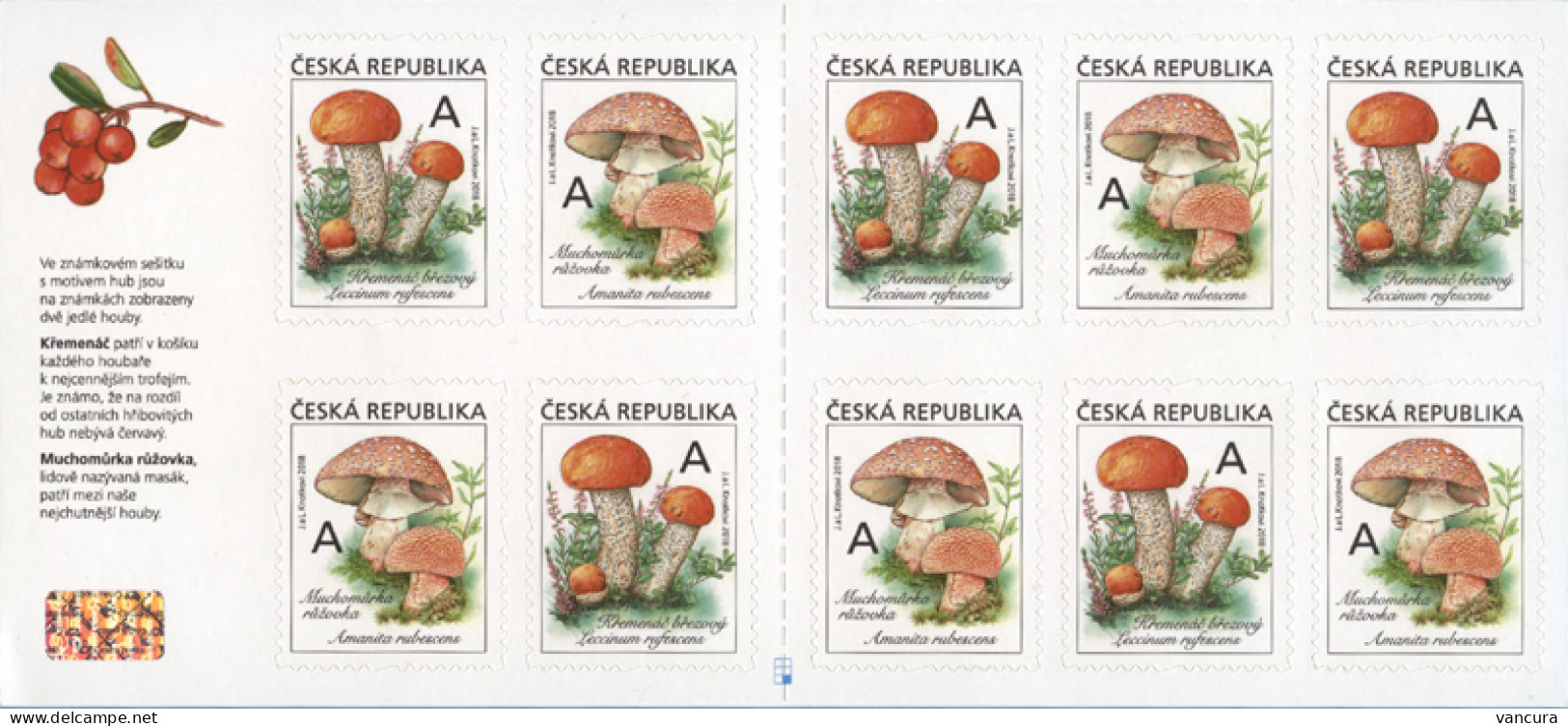 Booklet 984 - 985 Czech Republic Edible Mushrooms 2018 - Pilze