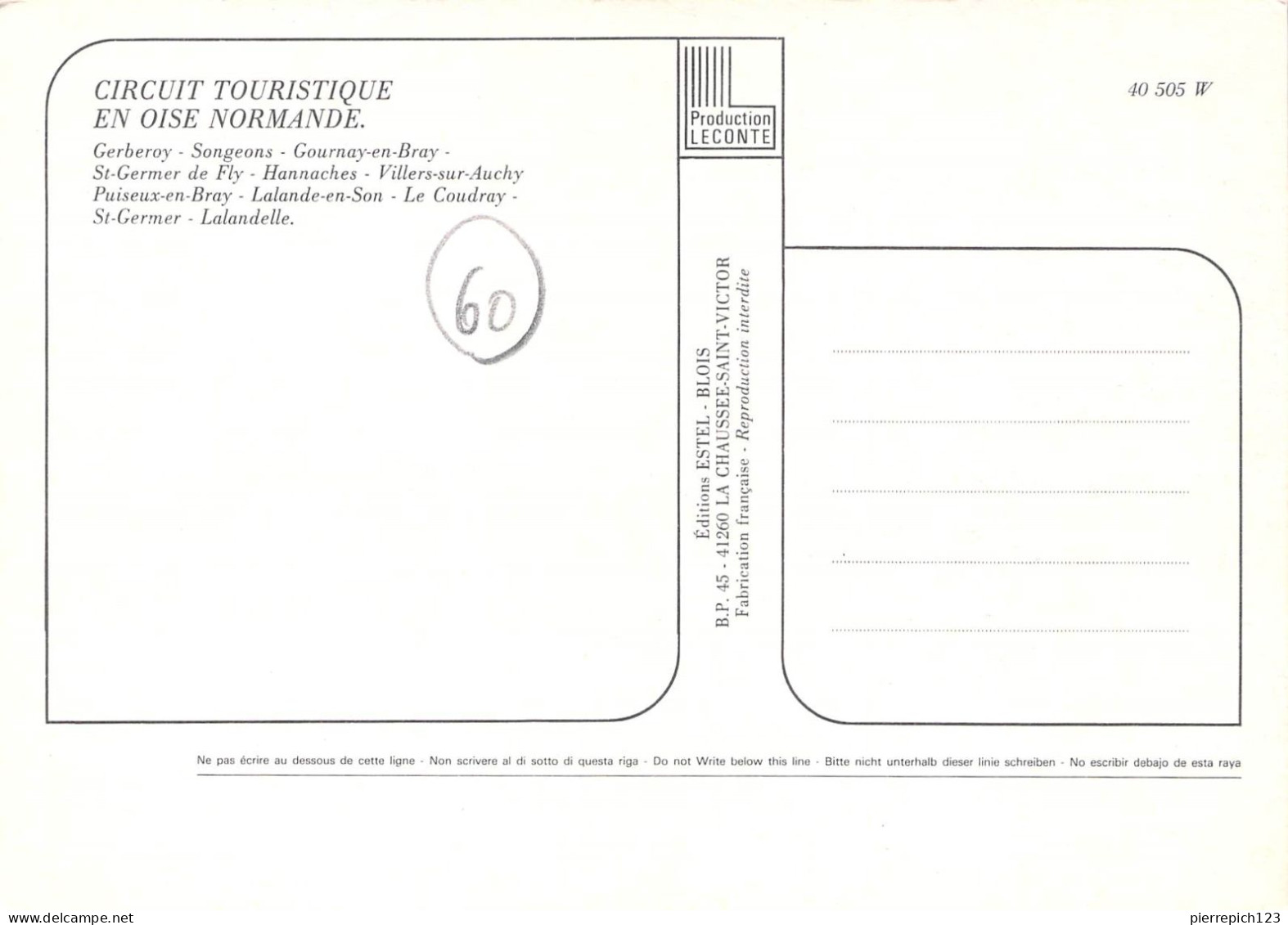 60 - Oise Normande - Circuit Touristique - Carte Géographique - Multivues - Autres & Non Classés