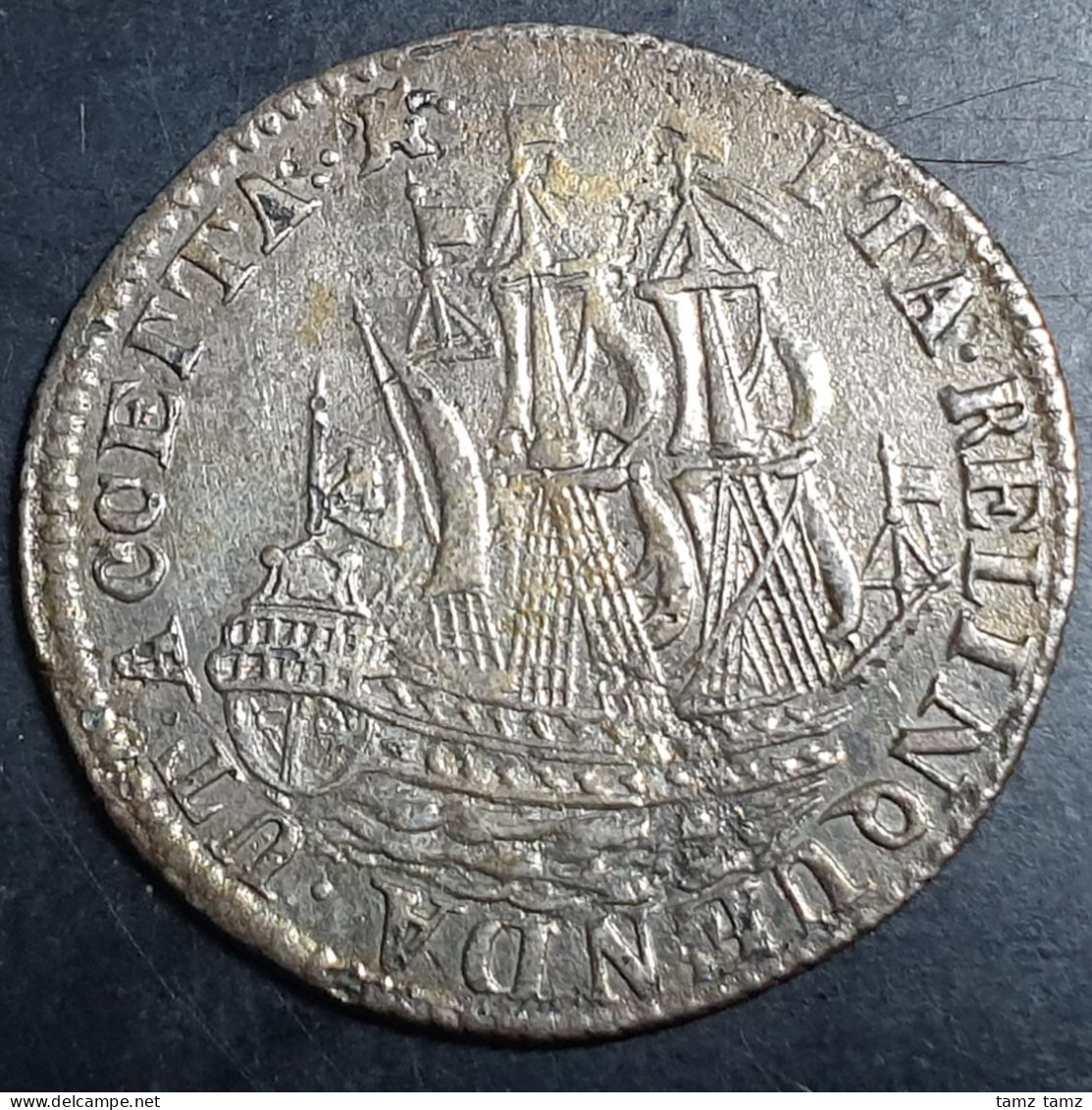 Netherlands 6 Stuiver Scheepjesschelling Zeeland Zeelandia 1758 Silver Fine - Monnaies Provinciales