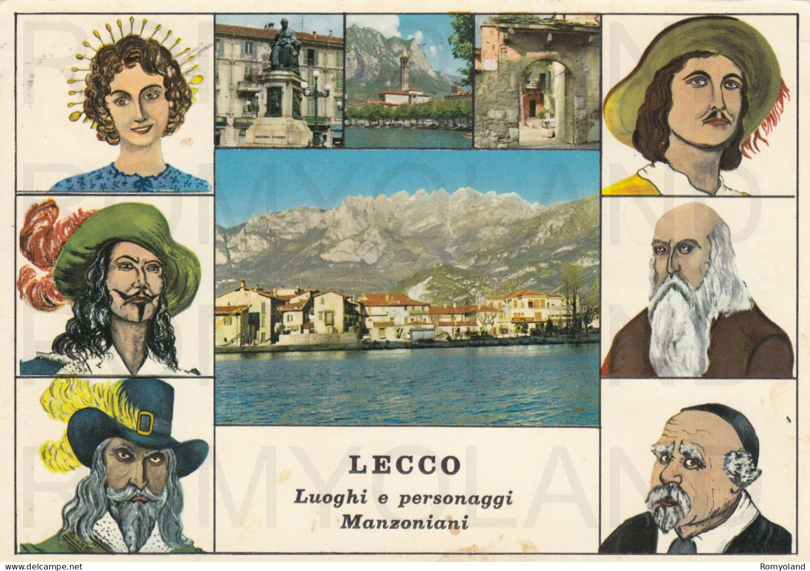CARTOLINA  C14 LECCO,LOMBARDIA-LUOGHI E PERSONAGGI MANZONIANI-STORIA,CULTURA,MEMORIA,BELLA ITALIA,VIAGGIATA 1968 - Lecco