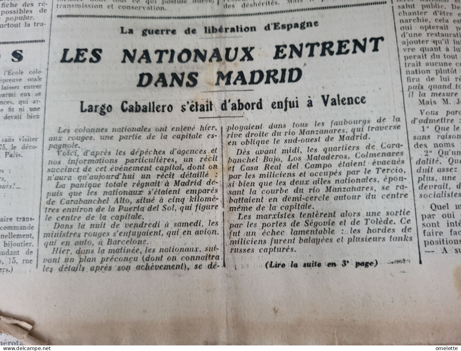 ACTION FRANCAISE 36/MAURRAS DAUDET/ FRENTE POPULAR/PELLISSON SUICIDE /GUERRE ESPAGNE MADRID SALAMANQUE - Sonstige & Ohne Zuordnung