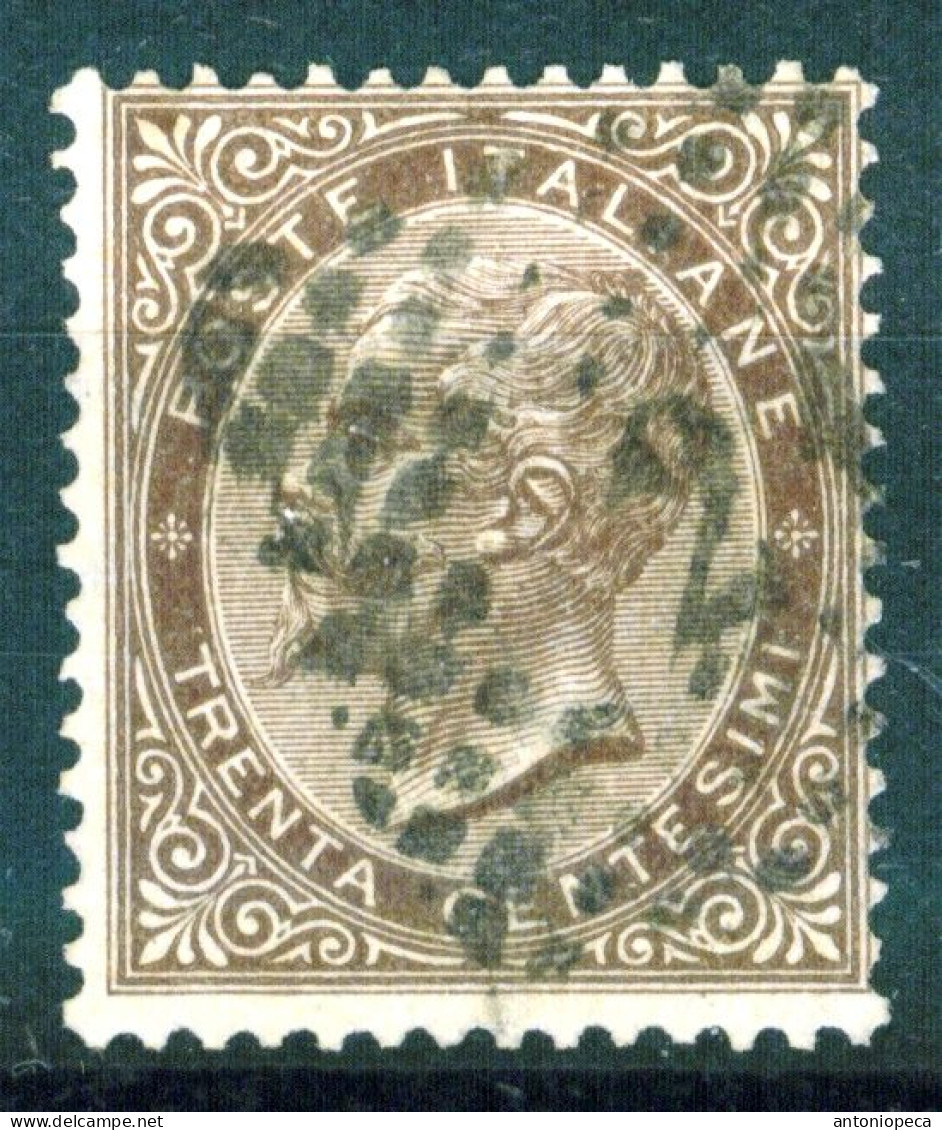 ITALIA, 1863, VEII CENT 30 USED VF - Oblitérés