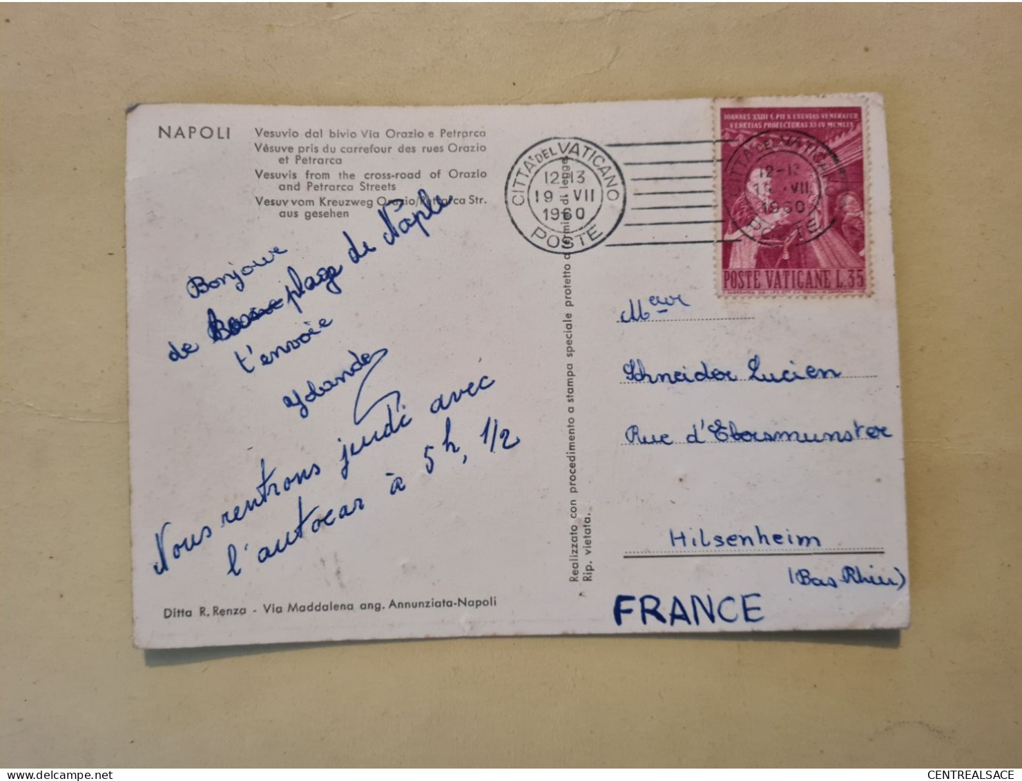 Lettre CARTE VATINCAN 1960 - Briefe U. Dokumente