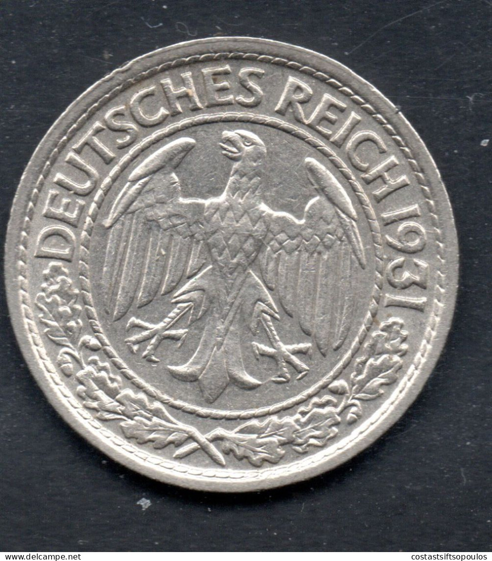 3101 1928E,1931F 50 Pf. VERY FINE - 50 Renten- & 50 Reichspfennig