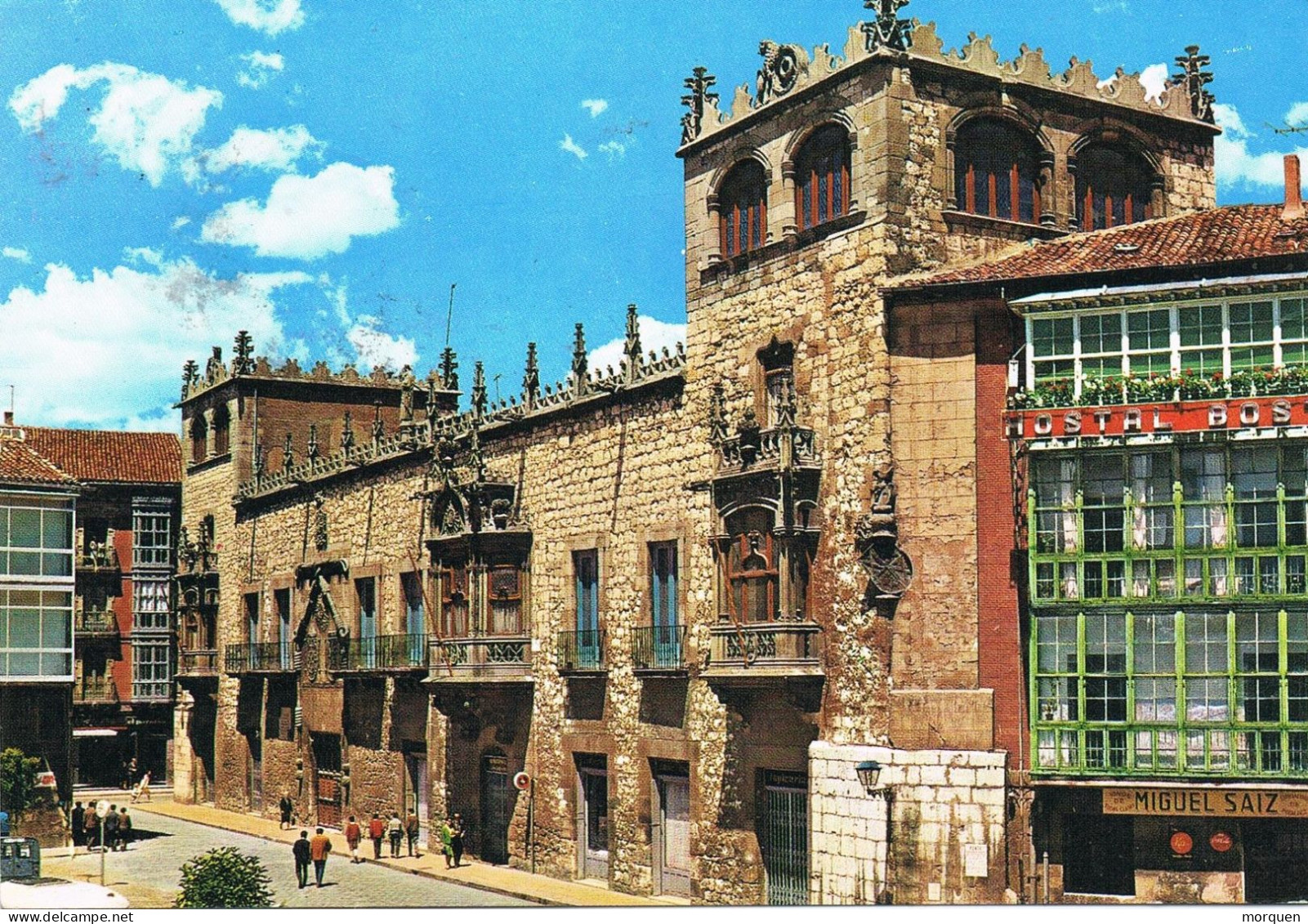 55078. Postal  BURGOS 1974. Fechador ESTACION Ferrocarril- Vista Casa Del Cordon De Burgos - Briefe U. Dokumente