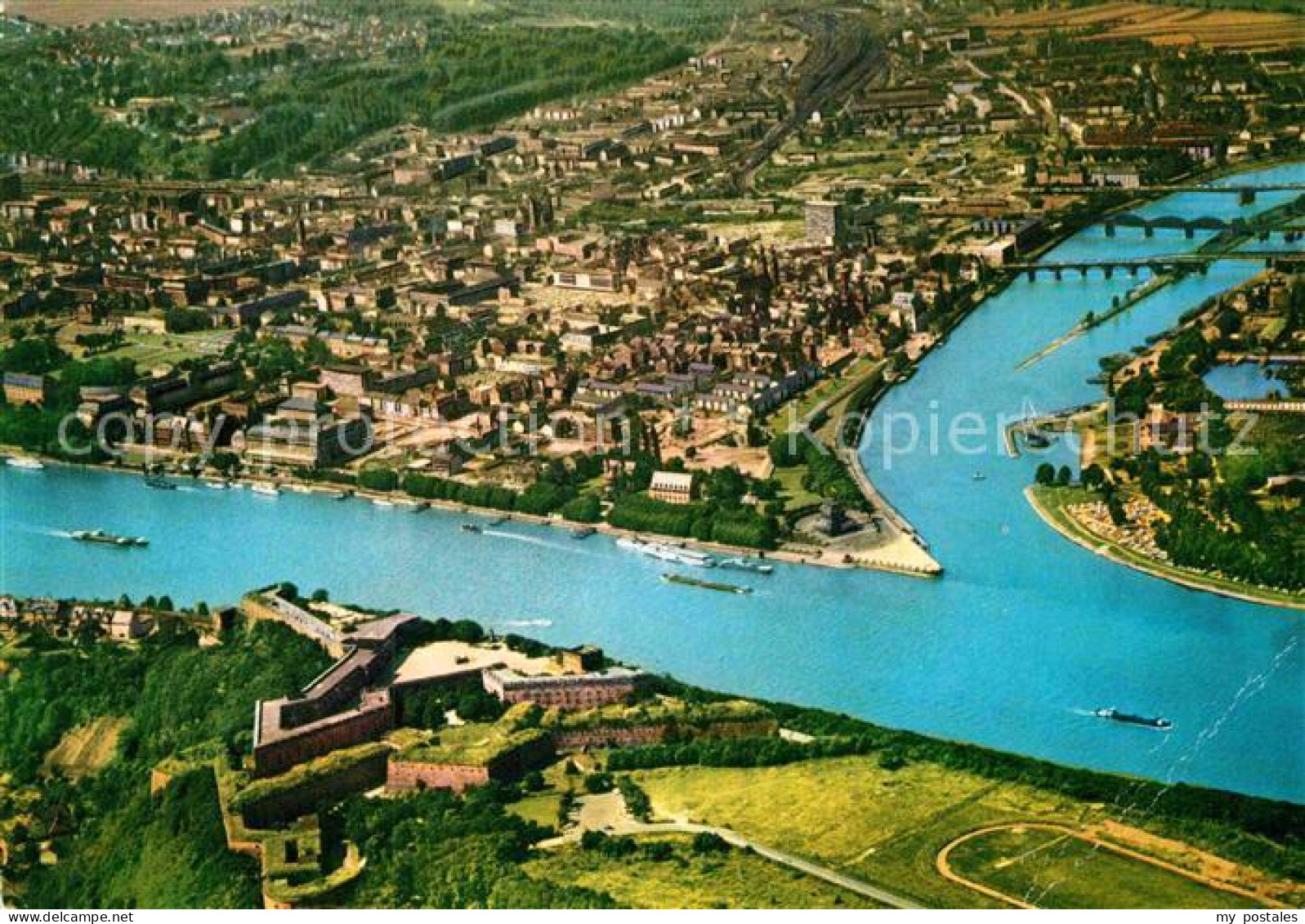 72896697 Koblenz Rhein Fliegeraufnahme Muendung Mosel Rhein Deutsches Eck  Koble - Koblenz