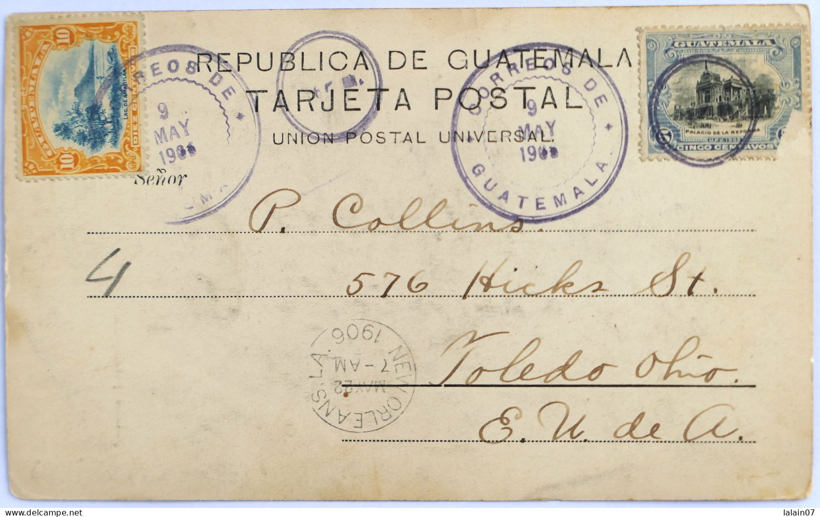 C. P. A. : GUATEMALA : Palacio Presidencial, Stamp In 1906 - Guatemala