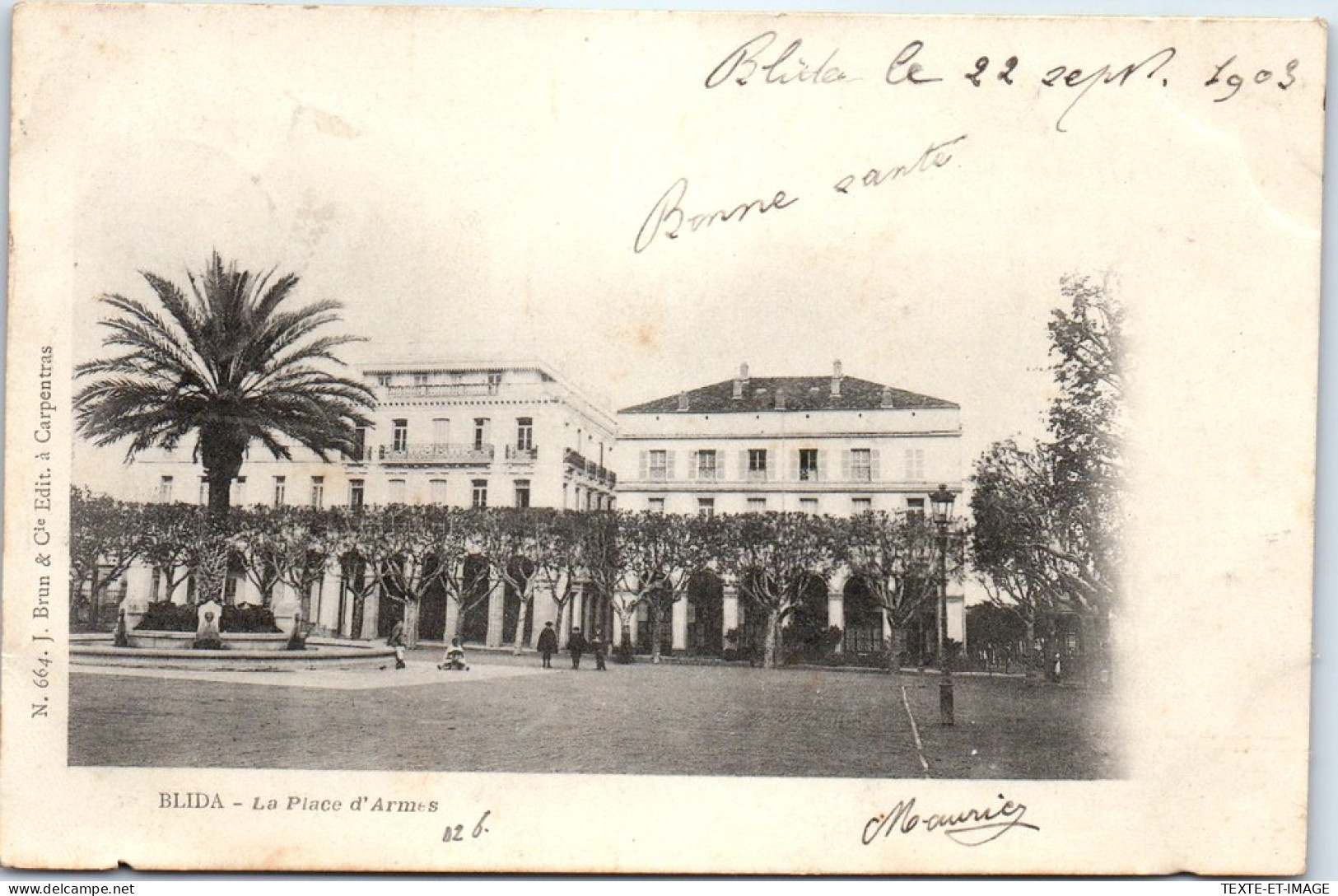 ALGERIE - BLIDA - Vue De La Place D'armes.  - Other & Unclassified