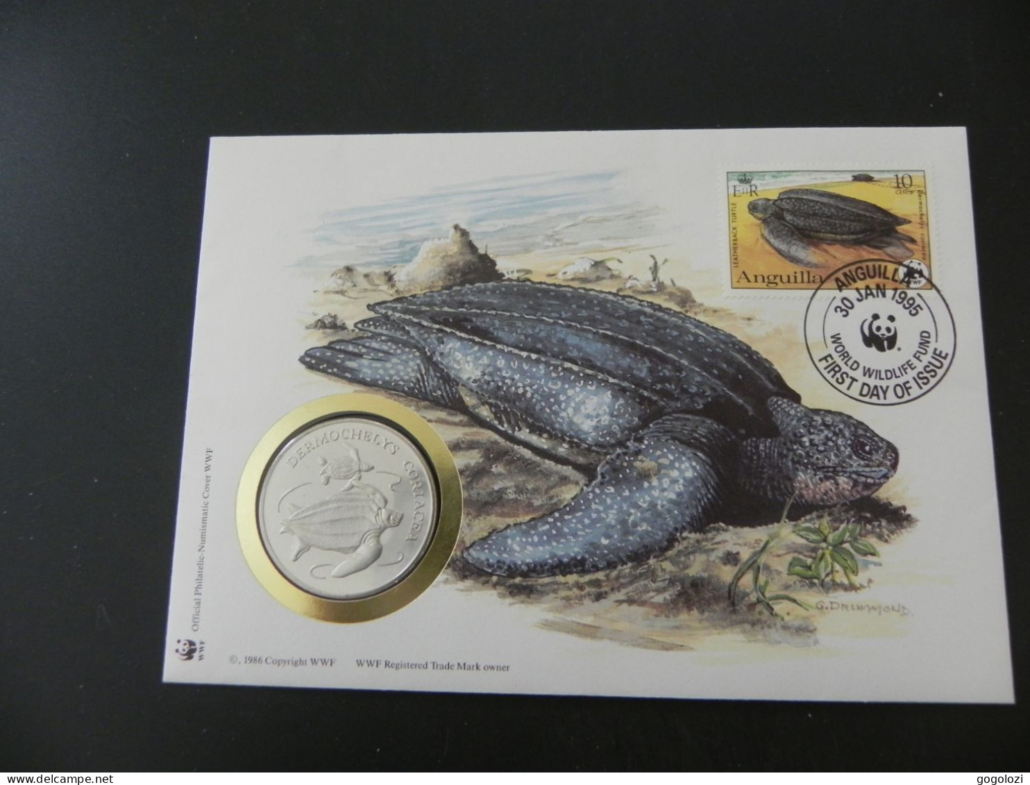 Anguilla  WWF Leatherback Turtle 1986 - Numis Letter - Autres – Amérique