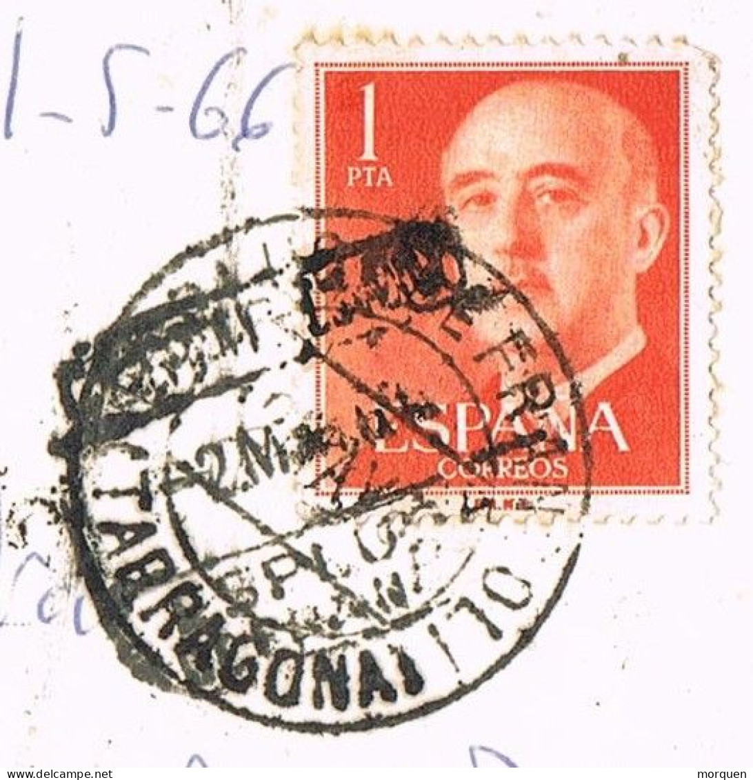 55079. Postal  POBLET (Tarragona) 1966. Doble Fechador Manual Y Certificado ESPLUGA De FRANCOLI. Monasterio - Cartas & Documentos