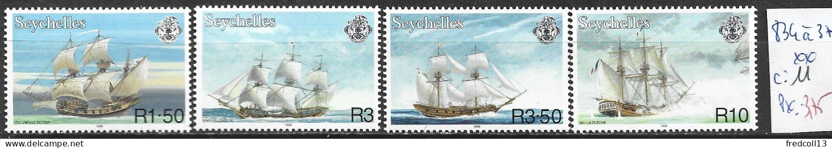 SEYCHELLES 834 à 37 ** Côte 11 € - Seychelles (1976-...)