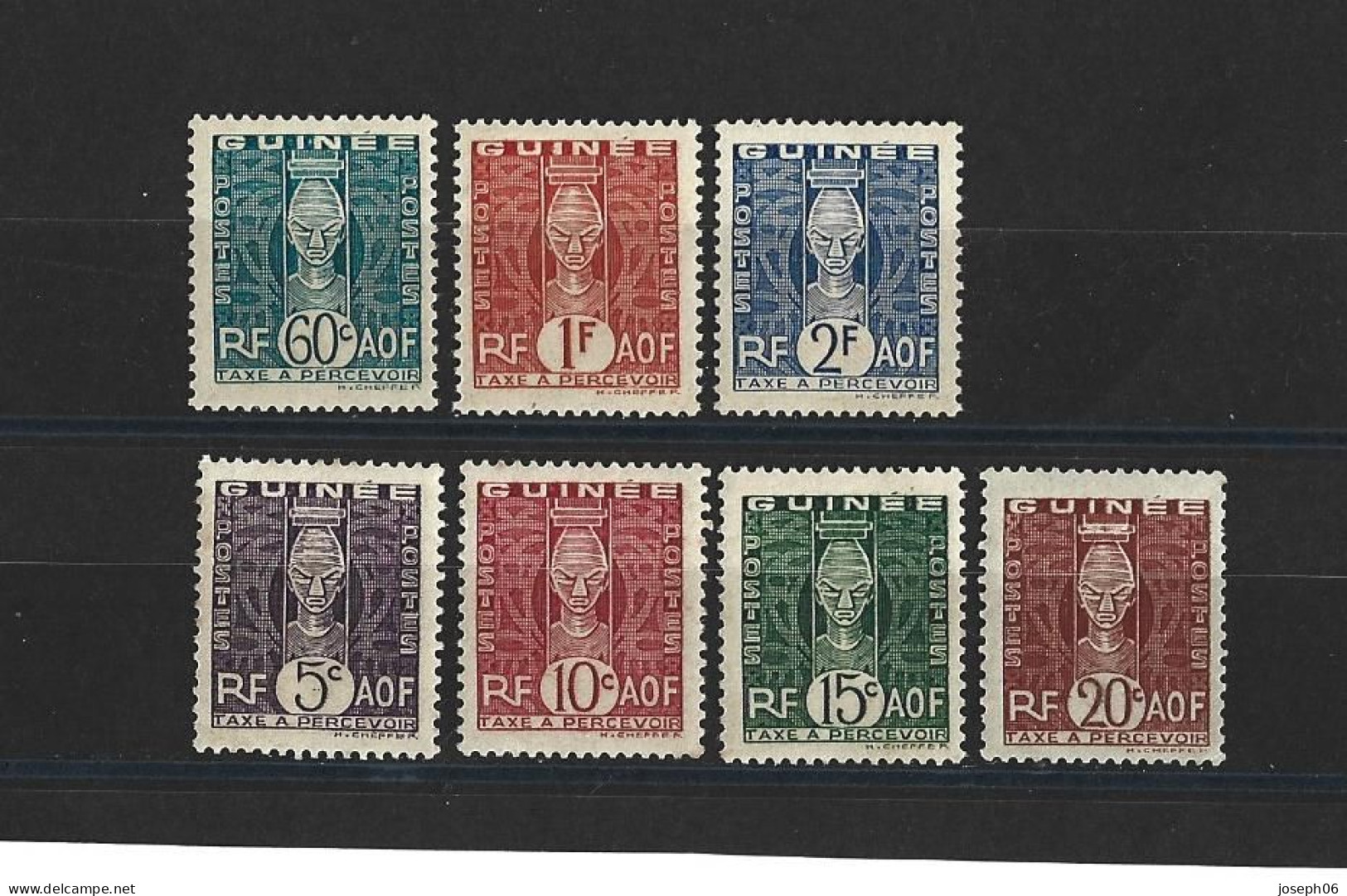 GUINEE   1938  Taxe   Y.T. N° 26  à  35  Incomplet  NEUF* - Unused Stamps