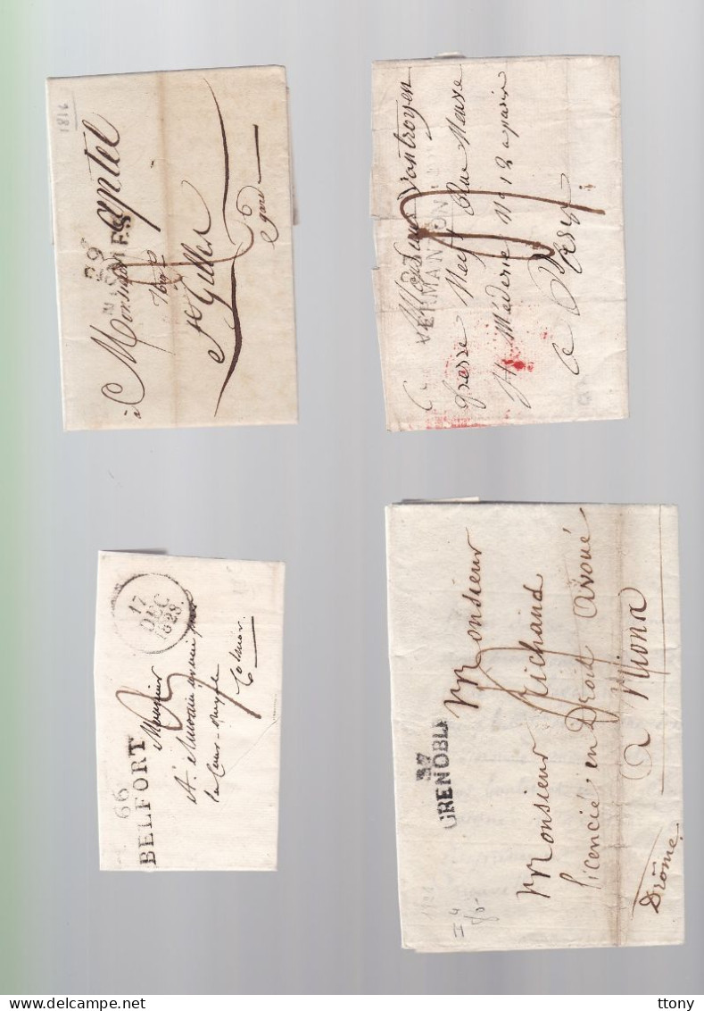 4 Lettres  Dite Précurseurs  Sur  Lettre   Ou Enveloppe 4  Marques  Postales Différentes 1816 - 1828 - 1822 -1821 - 1801-1848: Precursors XIX