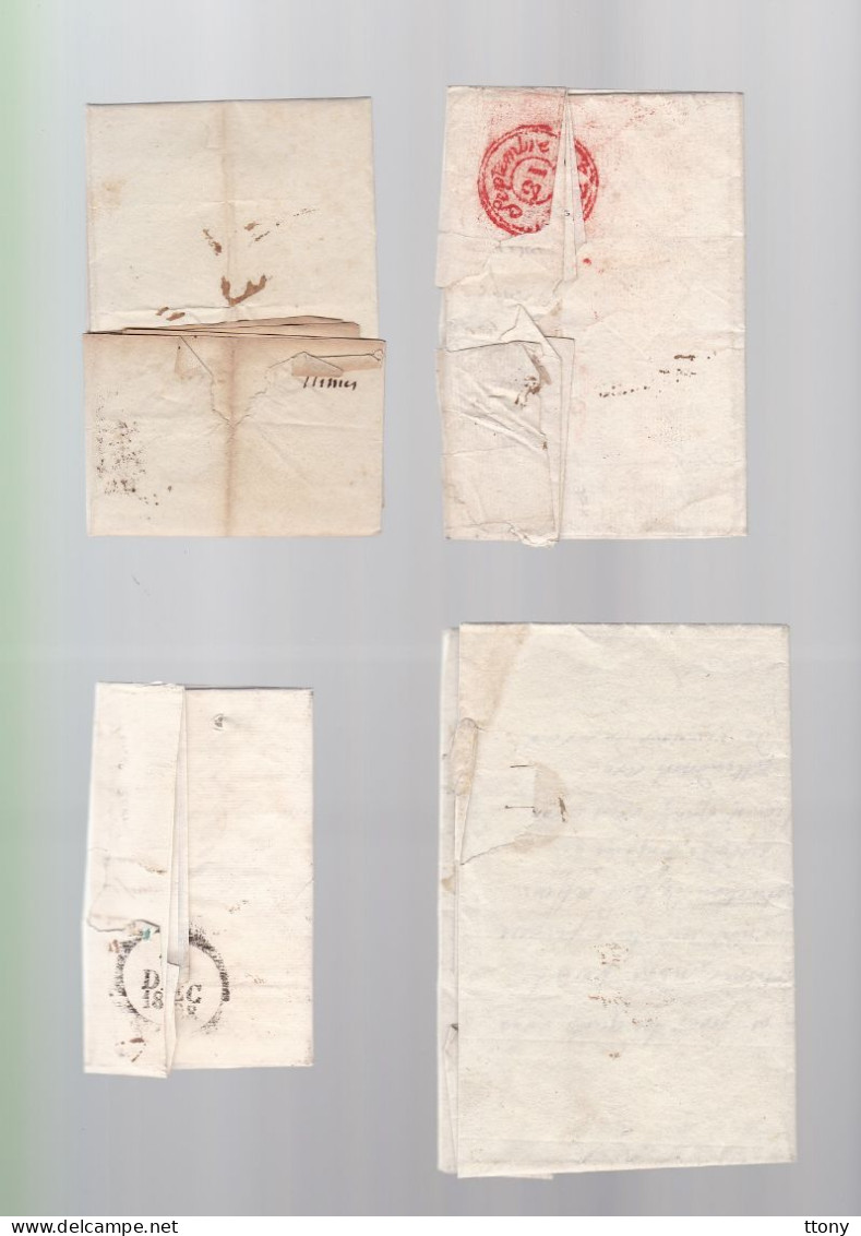 4 Lettres  Dite Précurseurs  Sur  Lettre   Ou Enveloppe 4  Marques  Postales Différentes 1816 - 1828 - 1822 -1821 - 1801-1848: Voorlopers XIX