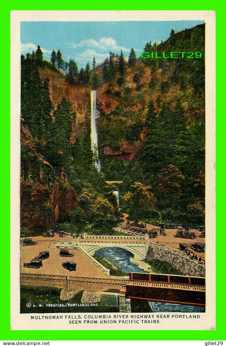 PORTLAND, OR - MULTNOMAH FALLS, COLUMBIA RIVER HIGHWAY NEAR PORTLAND - UNION PACIFIC RAILROAD - TRAVEL 1973 - - Portland