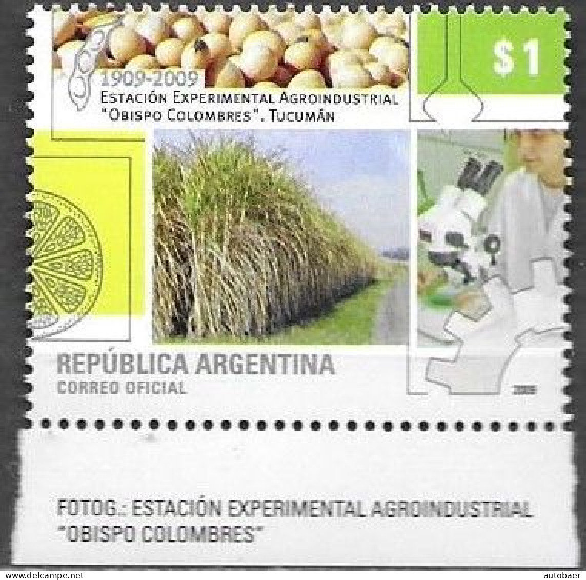 Argentina 2009 Agroindustrial Station Estacion Bishop Obispo Colombres Tucuman Michel 3254 MNH Postfrisch Neuf ** - Nuevos