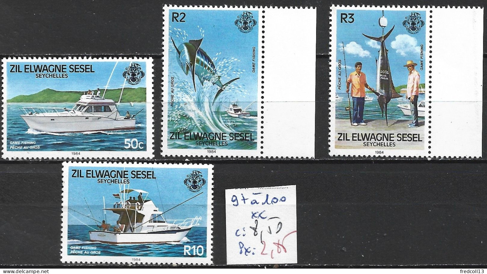 SEYCHELLES ZIL ELOIGNE SESEL 97 à 100 ** Côte 8.50 € - Seychelles (1976-...)