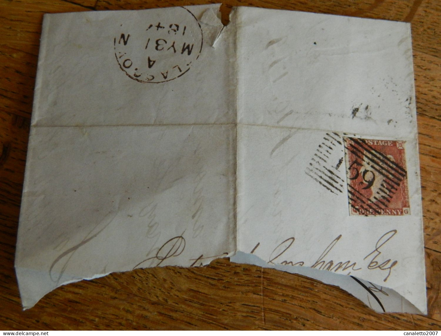 GRANDE BRETAGNE : FRACTION DE LETTRE  AVEC LE N° 3 ET OLBITERATION N° 159 DE 1847 DE GLASGOW - Storia Postale