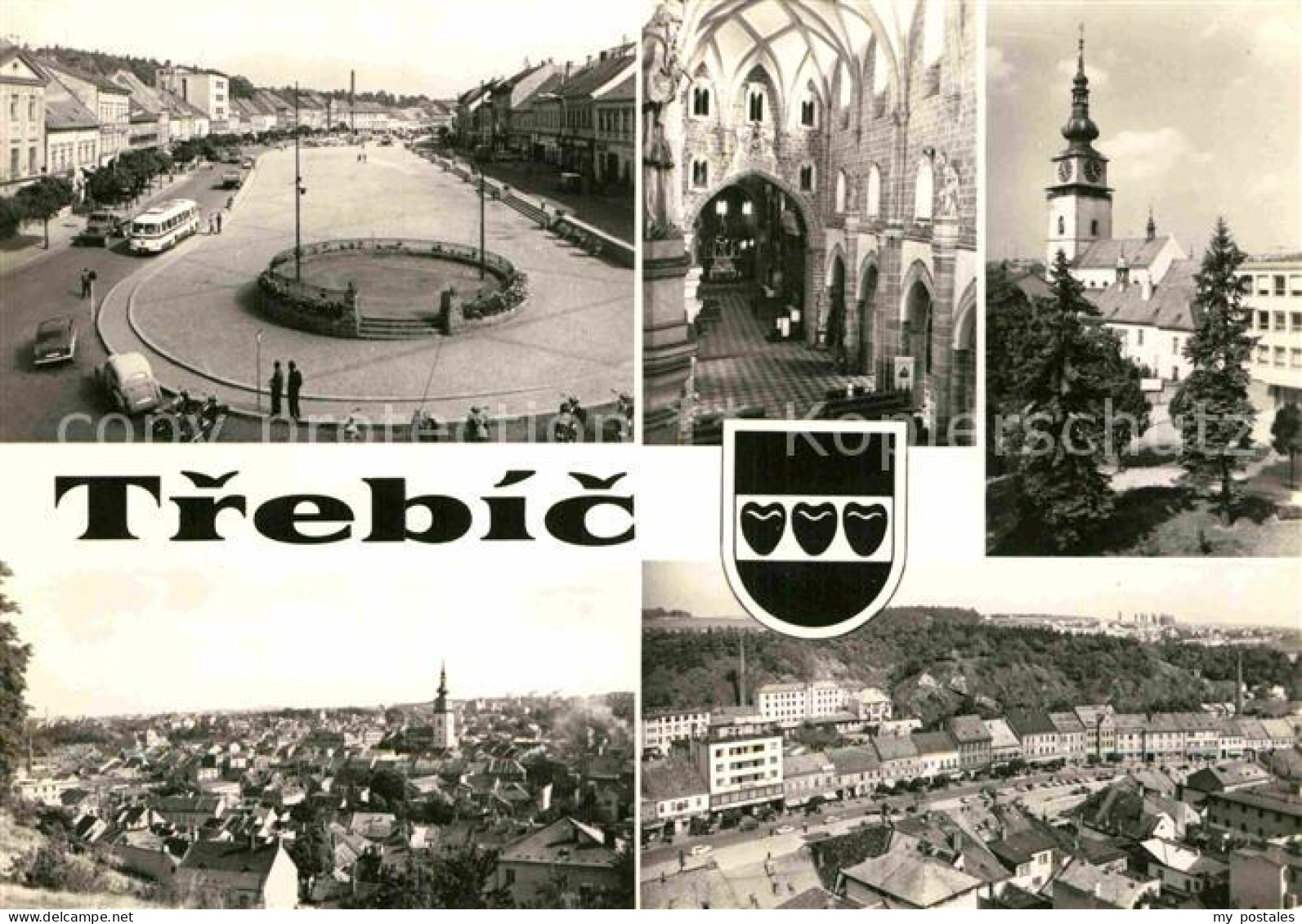 72895941 Trebic Trebitsch Panorama Platz Kirche Kircheninneres  - Czech Republic