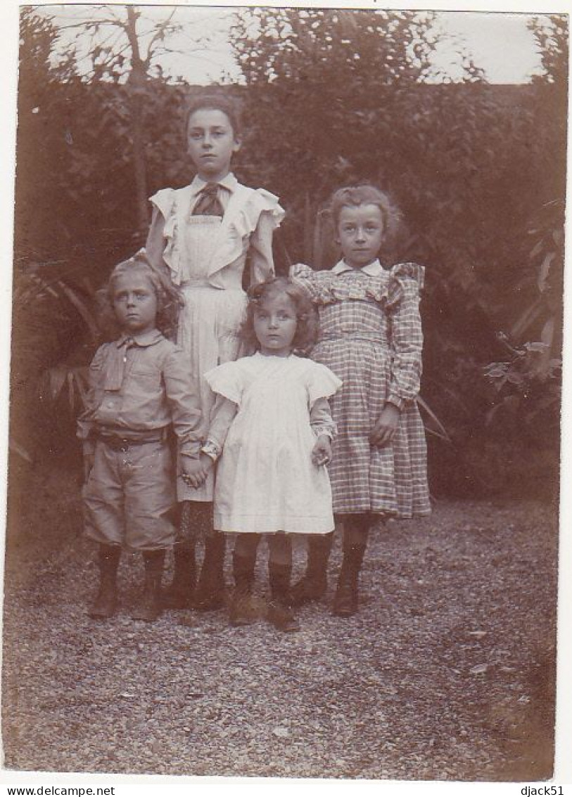 Lot De 4 Ancienne Photographie Amateur / Femme Et Peites Filles - Antiche (ante 1900)