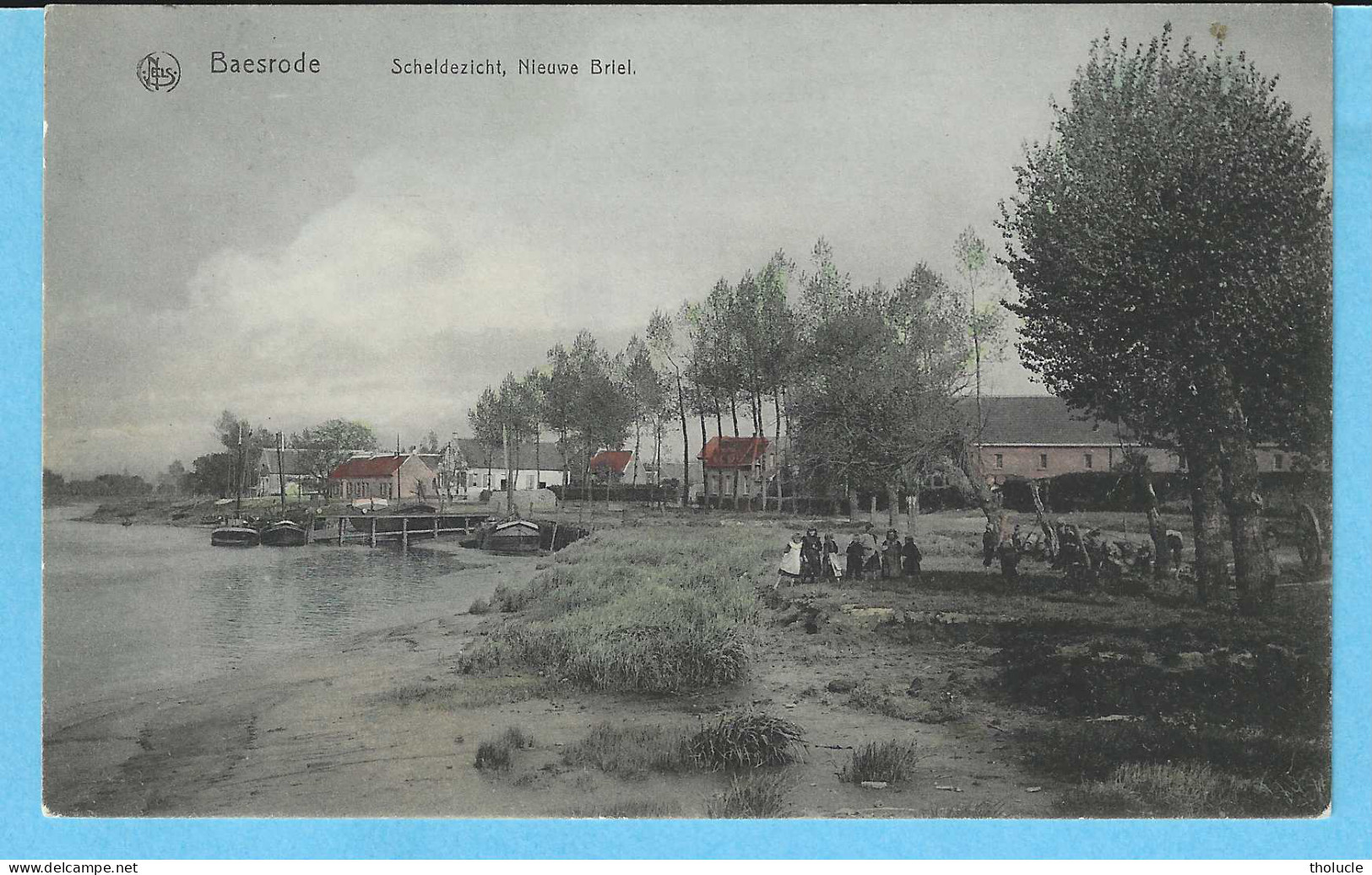 Baasrode-Baesrode-Dendermonde-1908-Scheldezicht-Nieuwe Briel-Denderstreek-Péniche-Colorisée-Uitg.Merckx, Baesrode-Rare - Dendermonde