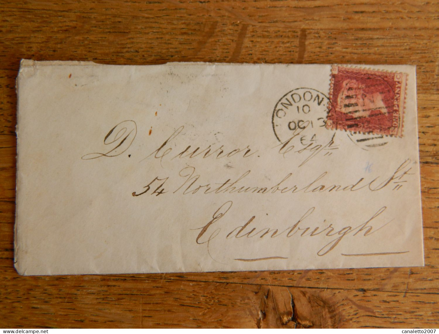 GRANDE BRETAGNE :ENVELOPPE AVEC LE N° 26 OBLITERATION DE LONDRES VERS EDINBOURG EN 1864 - Storia Postale