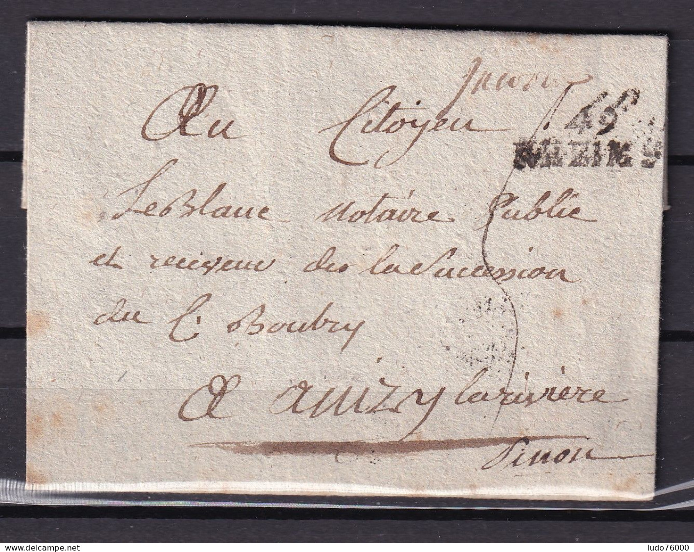 D 805 / LETTRE MARQUE POSTALE - 1801-1848: Précurseurs XIX