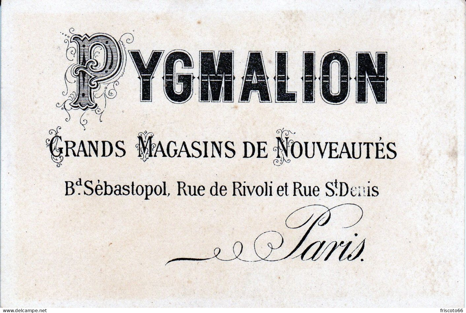 Série 4 Chromos Dorés Pygmalion Grands Magasins Paris - Autres & Non Classés