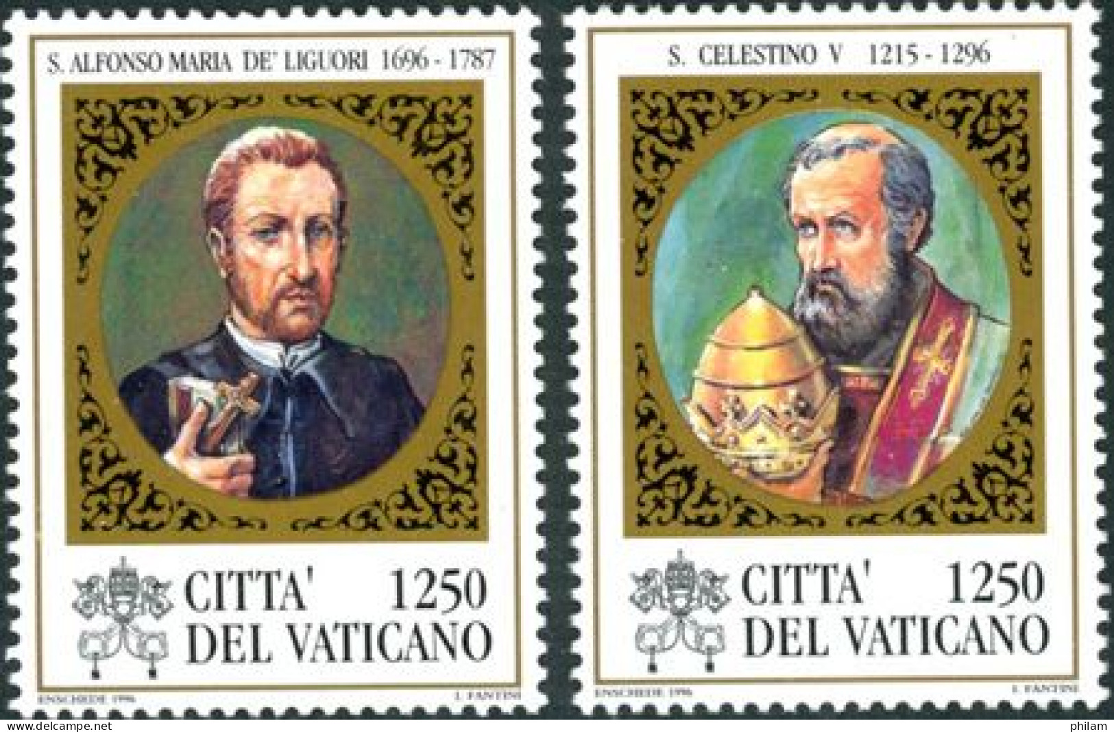 VATICAN 1996 - Saints Célestin Et A.M. Liguori - 2 V. - Christianity