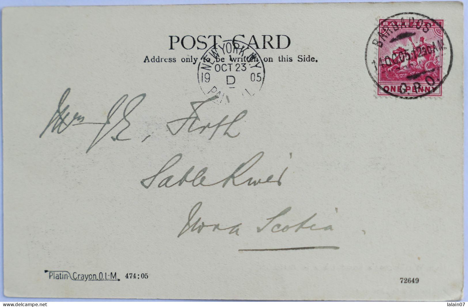 C. P. A. : BARBADOS : Geo Washington's Home In Barbados, Horse Carriage, Stamp In 1905 - Barbados